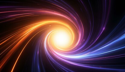 Vibrant Spiral Galaxy with Radiant Light Streams