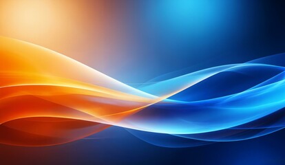 Naklejka premium Abstract Flow of Orange and Blue Waves