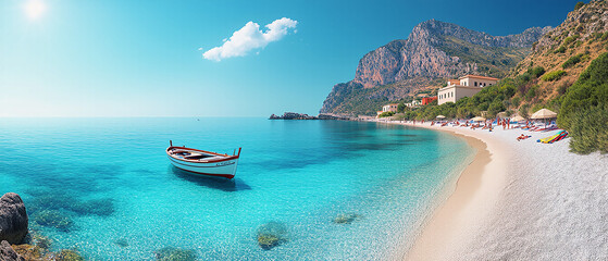 Cala rocciosa con mare calmo e trasparente.