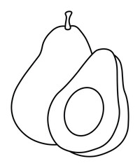 Avocado Outline Drawing