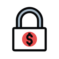 Lock shield icon with blue and beige colors representing security and protection in a reliable design 