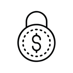 Lock shield icon with blue and beige colors representing security and protection in a reliable design 