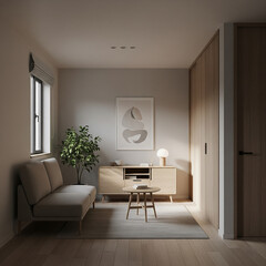 Minimalist Living Room Design with Warm Neutral Tones