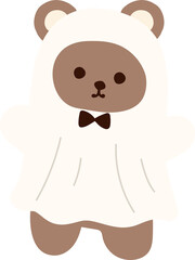 Halloween Teddy Bear Pretending to be a Ghost

