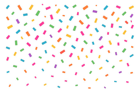 Cartoon vector illustration of colorful sprinkles falling isolated on white background