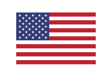 Vector art represents United States of America flag on white background as patriotic illustration