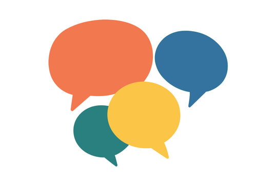 Colorful speech bubbles vector illustration representing communication and discussions