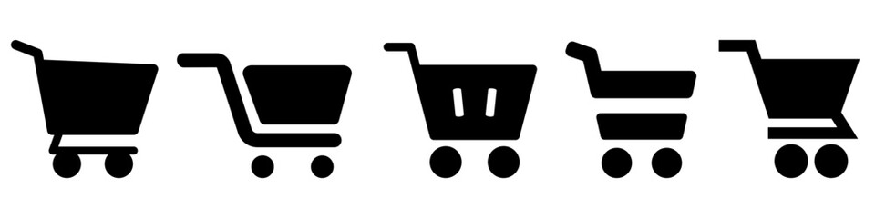 Shopping Cart vector icon set. Shop illustration symbol collection. basket sign or logo.