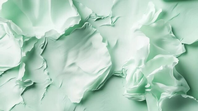 Abstract floral arrangement in subtle pastel green, conveying tranquility and organic form