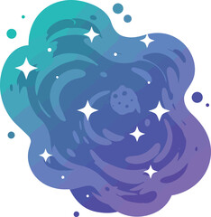 Abstract Galaxy Nebula Clipart – Colorful Space Cloud Illustration with Stars for Cosmic Backgrounds and Design

