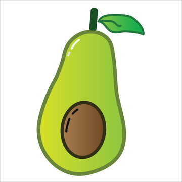 colored avocado fruit icon vector illustration