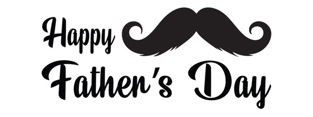 Happy father's day mustache design for greeting card or poster perfect for social media sharing online silhouette