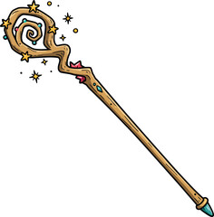 Enchanted Wooden Staff with Glowing Orb – Fantasy Magic Wand for Wizards and RPG Games