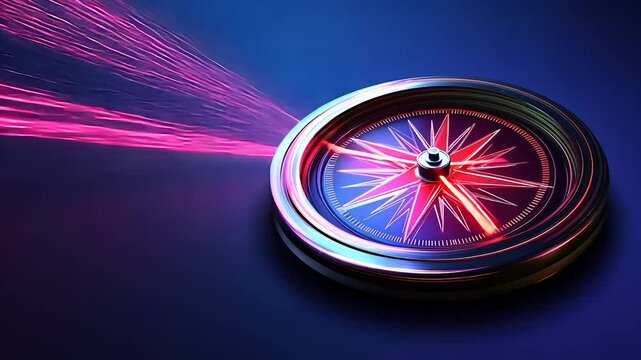Modern compass with dynamic lines