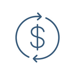 Revolving Dollar Money Cycle Icon. Icon symbol illustration