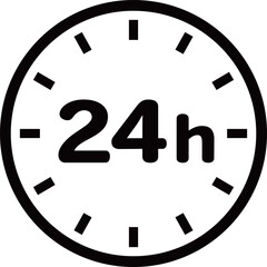 24時間のアイコン　モノトーン
