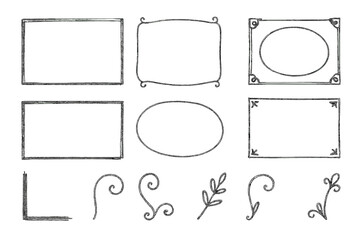 Vintage hand drawn doodle sketchy frames and flourishes vector illustration icon isolated