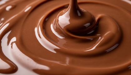 Rich melted chocolate swirling in a bowl, concept of World Chocolate Day  