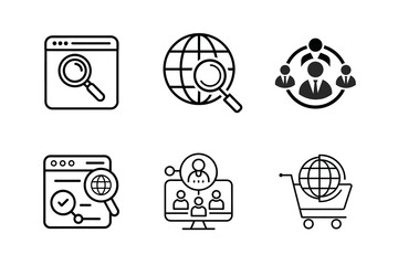 6 business icon vector set on white background