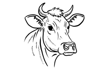 cow on white background