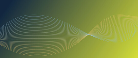 Abstract wave lines in blue-yellow gradient on minimalist background. Futuristic and dynamic look, perfect for tech, digital, and modern design projects.