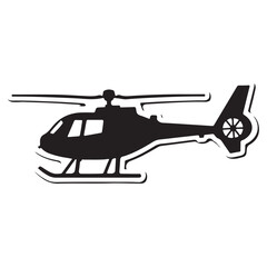 Helicopter Rescue Emergency Evacuation Silhouette Black Graphic