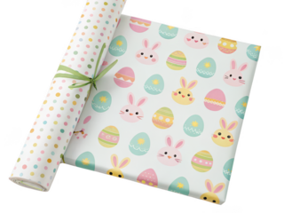 easter wrapping paper png festive gift wrap png bunny wrapping png egg pattern wrap png spring gift paper png holiday present wrap png transparent background image