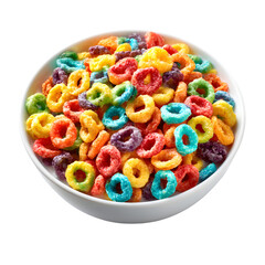 Bowl of cereal isolated on a transparent background