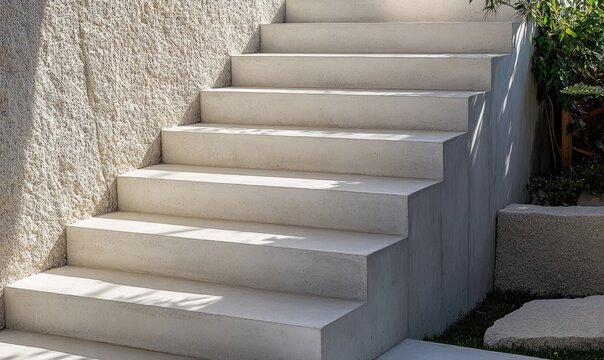 A set of concrete steps leading up to a building