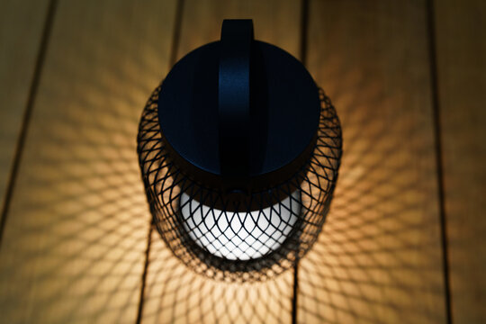 Black iron lamp