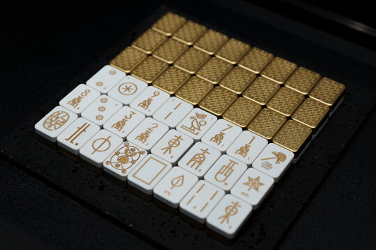 Golden mahjong tiles
