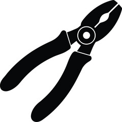 Black and White of Isolated Combination Pliers Tool with Insulated Handles Construction Equipment