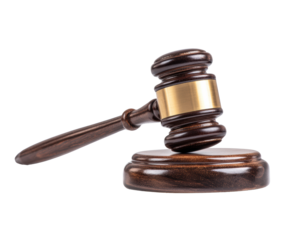 Legal gavel symbolizing justice and courtroom decisions
