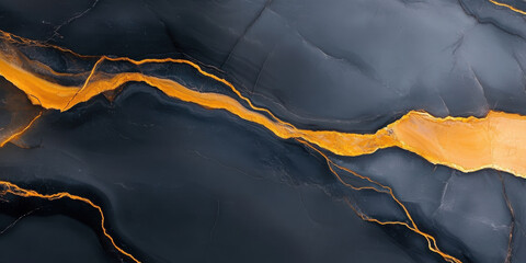 High resolution onyx marble texture with striking orange veins and dark background. Perfect for elegant designs and backgrounds