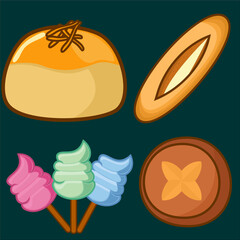 Different tasty food set vector Vectors images