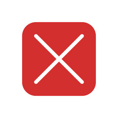 Obraz premium Wrong Cross Icon in Box Vector