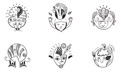 Playful Logo for Mental Health Platform Vector with White Background
