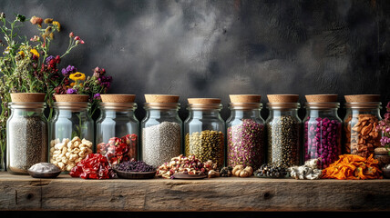 Rustic Spice Jars with Herbs & Seeds - Kitchen & Pantry Organization