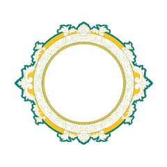 round frame with flowers
