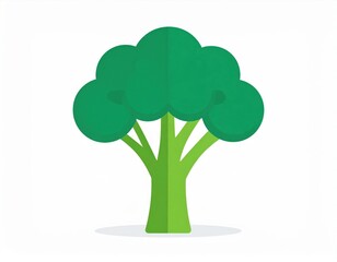 Bright Green Broccoli Illustration