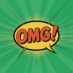 Vibrant Comic Pop Art: Eye-Catching OMG!! Speech Bubble Print for Bold Spaces