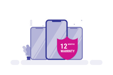 Vector illustration of smartphone warranty concept 