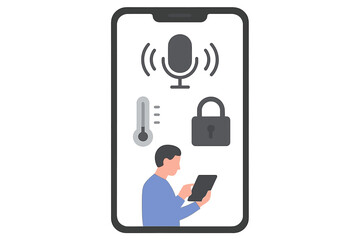 Using smartphone for controlling home functions with voice command and security options available