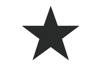Solitary star shape against white background in flat vector illustration