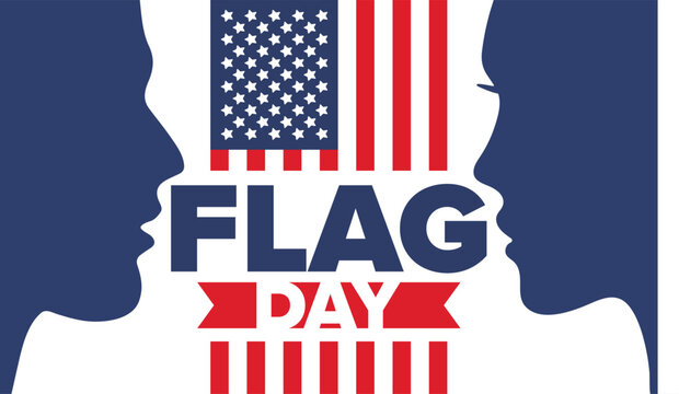 National Flag Day in United States. Holiday celebrated annual June 14 in USA. Patriotic style design with american flag. Poster, greeting card, banner and background. Vector illustration - Powered by Adobe