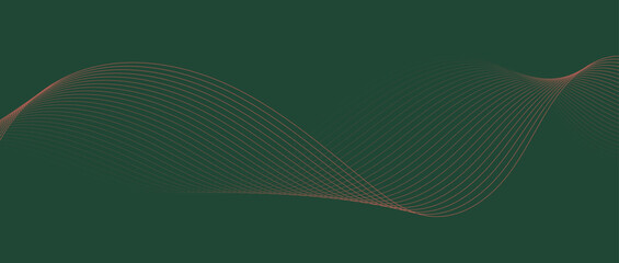 Abstract wave lines in red-green gradient on minimalist background. Futuristic and dynamic look, perfect for tech, digital, and modern design projects.