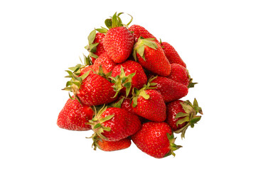 Fresh group of berries isolated on a white background.