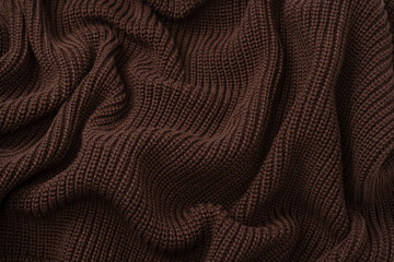 Fototapeta premium Brown sweater texture as a background.