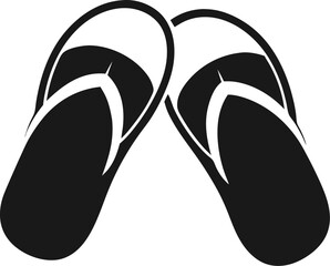 Slippers silhouette vector icon 