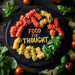 "Food for Thought" Pasta Art - Culinary Inspiration